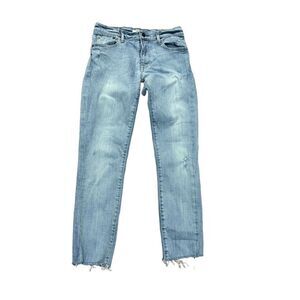 Able The Skinny womens light wash skinny jeans distressed hem 26